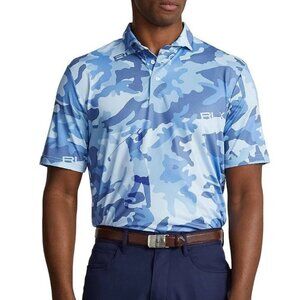 RLX Ralph Lauren Golf Performance Camouflage Polo Shirt, Blues, S